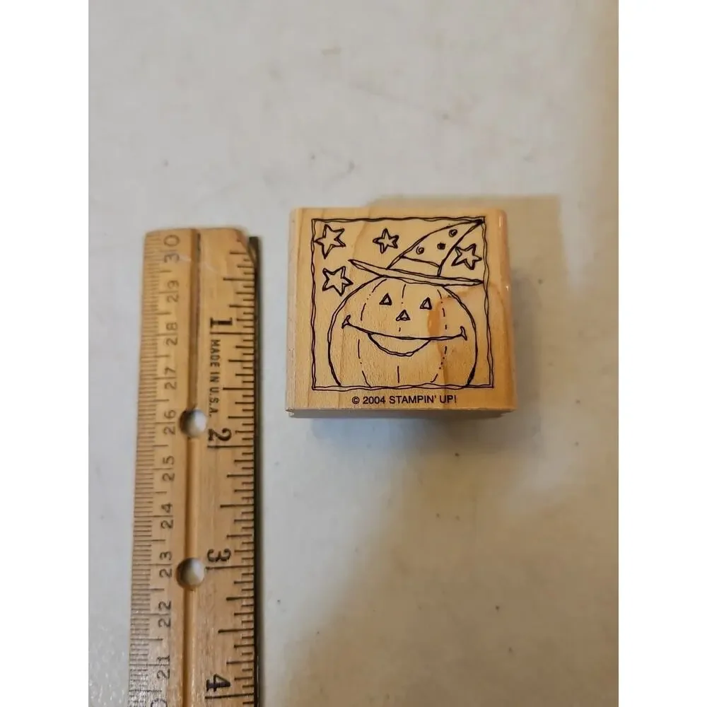 Stampin Up Rubber Stamp Halloween Fall Pumpkin Jack O Lantern Stamp